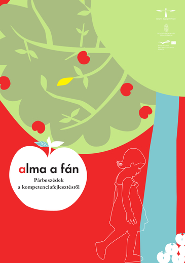 Alma a fán 1 kiadvány borítóképe egy almafa alatt baktató lehajtott fejű gyermek grafikájával