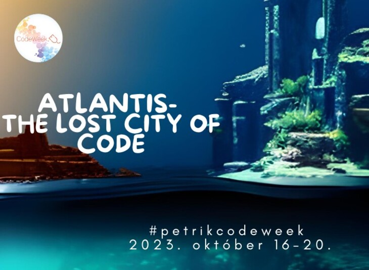 Atlantis the lost city of Code felirat egy sziget képével