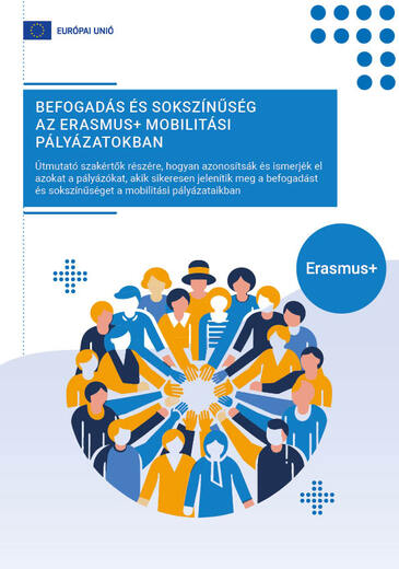 A képen a befogadás és sokszínűséget ábrázoló grafika látható ahol emberek körben állnak és középen összeteszik a kezük