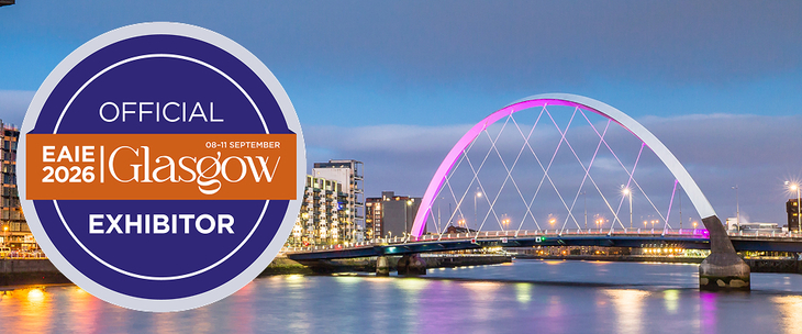 EAIE 2026 Glasgow kiállítás bannerképe vársi látképpel és az esemény logójával