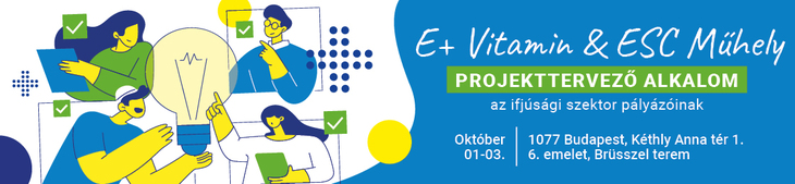 Eplusz vitamin rendezvény fejlécképe grafikus elemekkel és a rendezvény részleteivel