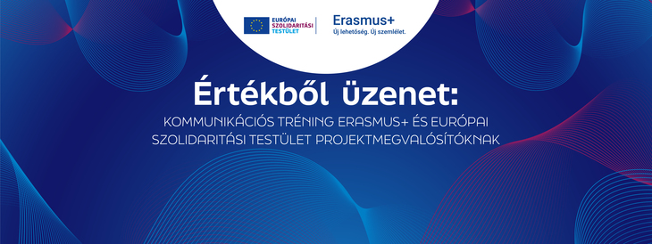 Értékből üzenet kommunikációs tréning Erasmusplus és ESC projektek megvalósítóinak rendezvény bannerképe