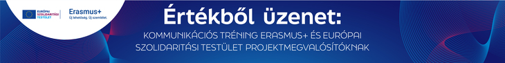 Értékből üzenet kommunikációs tréning Erasmusplus és ESC projektek megvalósítóinak rendezvény bannerképe