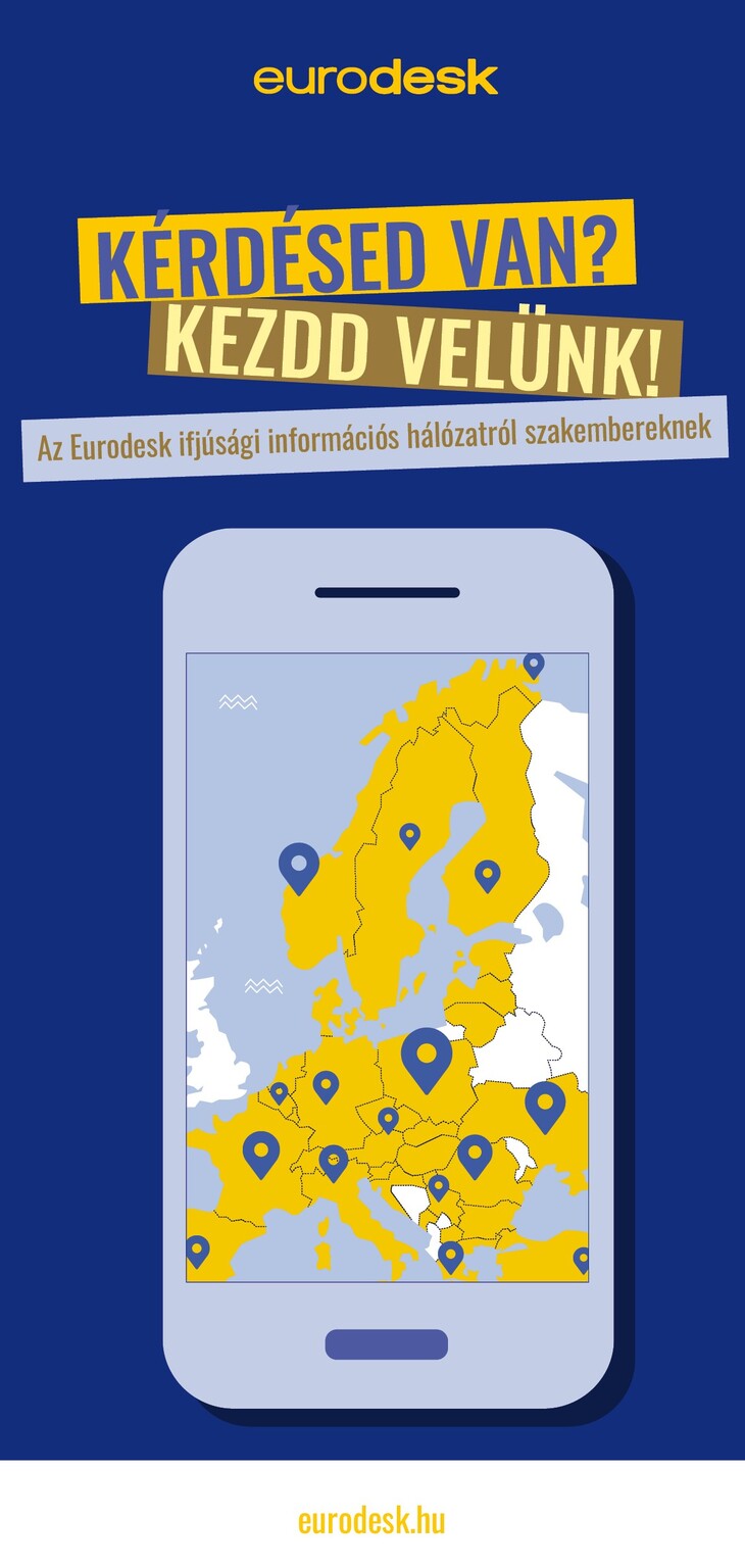 Eurodesk nemzetközi információk szervezeteknek leporello borítóképe
