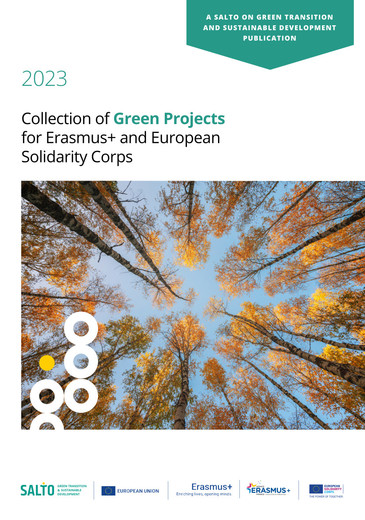 Collection of Green Projects for Erasmusplus and European Solidarity Corps borítóképe fák gyűrűjében készült kép