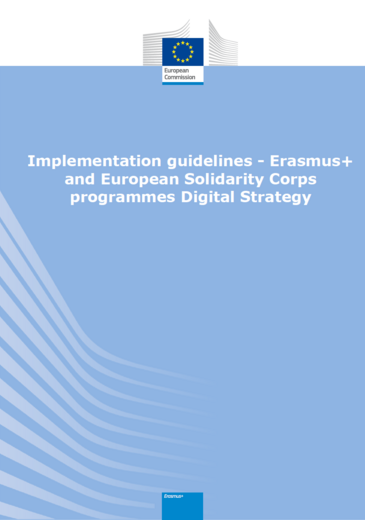 Cover of the Implementation guidelines Erasmus and ESC programmes digital strategy 20241128 in English