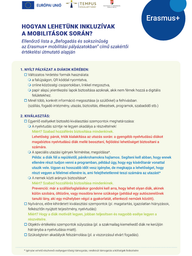 Hogyan lehet&uuml;nk inkluz&iacute;vak a mobilit&aacute;sok sor&aacute;n?