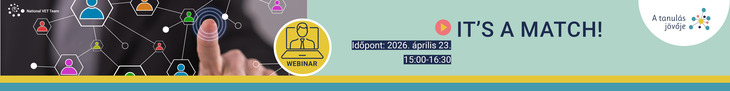 It is a match című webináriumot hirdető kép amelyen egy ujj ér a képernyőhöz