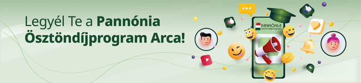A Pannónia Ösztöndíjprogram Arca felhívás bannerképe modern grafikus illusztrációval