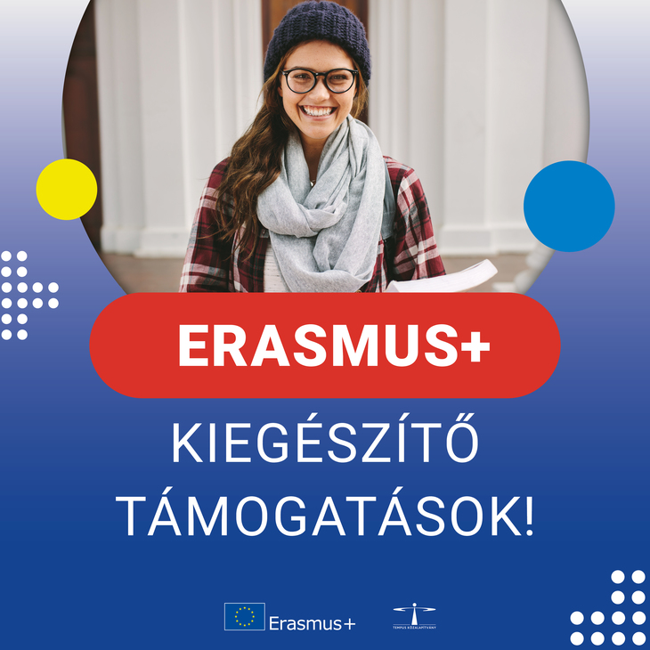 Pályázz Erasmus ösztöndíjra 2023 kampány plakát Kiegészítő támogatás
