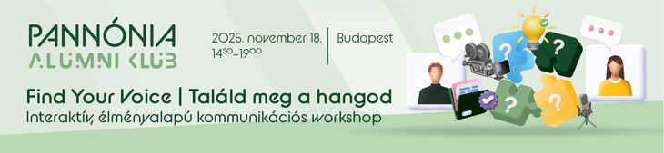 A Pannónia Alumni Klub negyedik alkalmának digitálisan illusztrált fejlécképe a rendezvény részleteivel