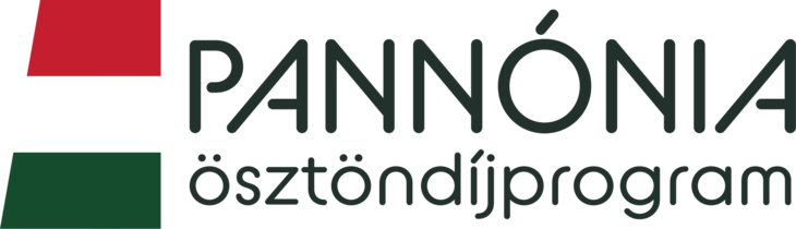 Pannónia ösztöndíjprogram logója zászlóval sötétzöld színben