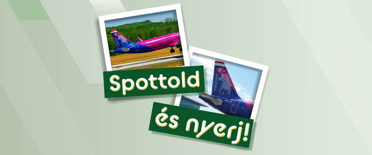 Pannónia Spottold a Pannónia gépet és nyerj nyereményjáték bannerkép a Pannónia repülő polaroid képekkel