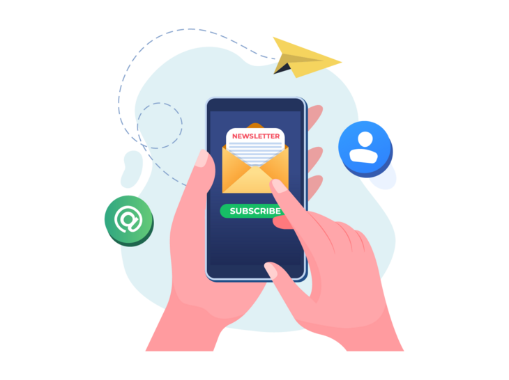 Feliratkozásra buzdító grafika a TKA hírlevél szekciójában