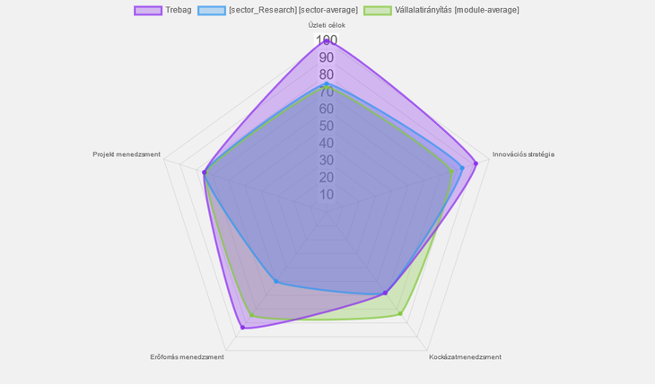 A Trebag nívódíjas projekt pókháló diagramja